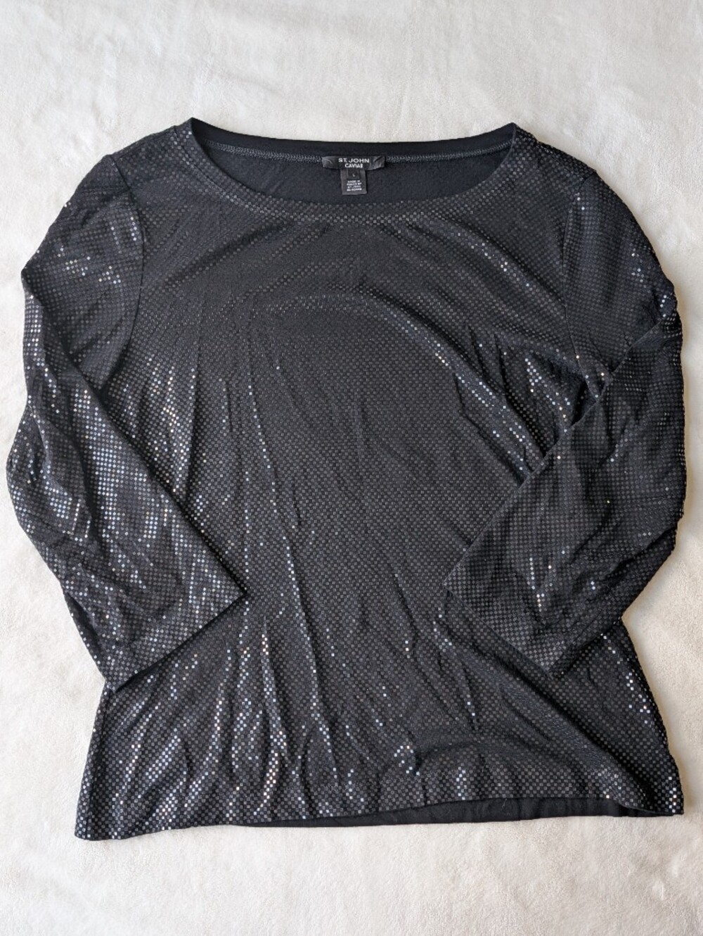 St. John Caviar Sequin Shimmer Top